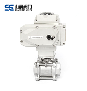 电动三片式螺纹球阀