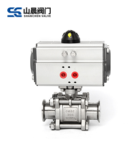 气动三片式快装球阀